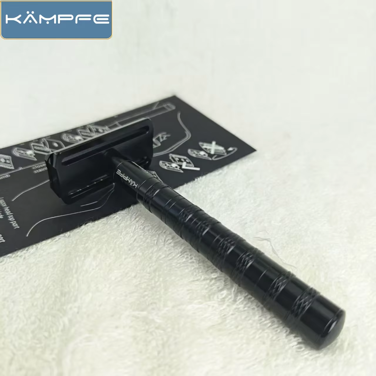 Rasoir de sécurité classique à double tranchant KAMPFE en aluminium, 5 lames, rasoir traditionnel po