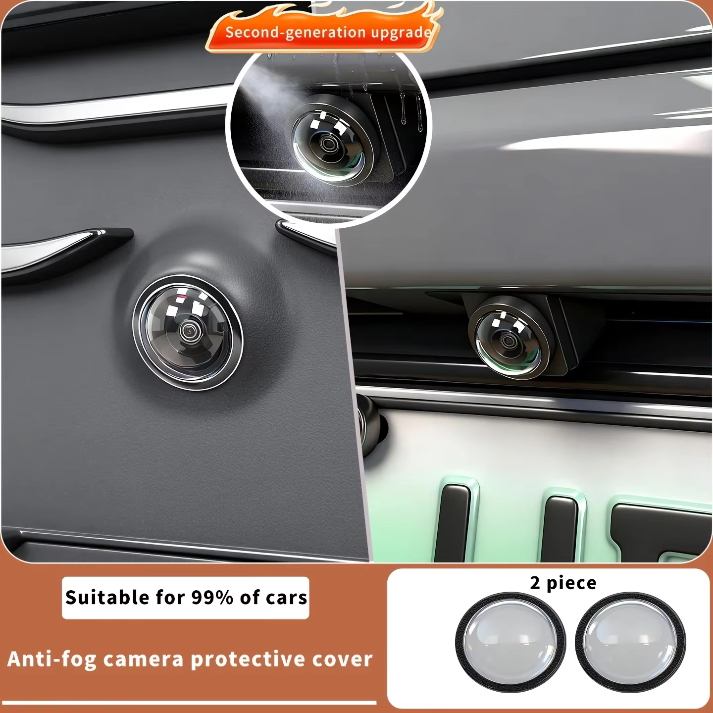 Système d'imagerie panoramique à 360 degrés pour voiture, couverture de protection pour caméra avant