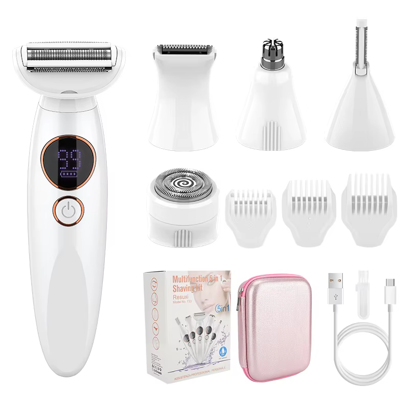 RESUXI 733 5 en 1 épilateur électrique multifonctionnel pour femmes rasoirs pour le visage tondeuse