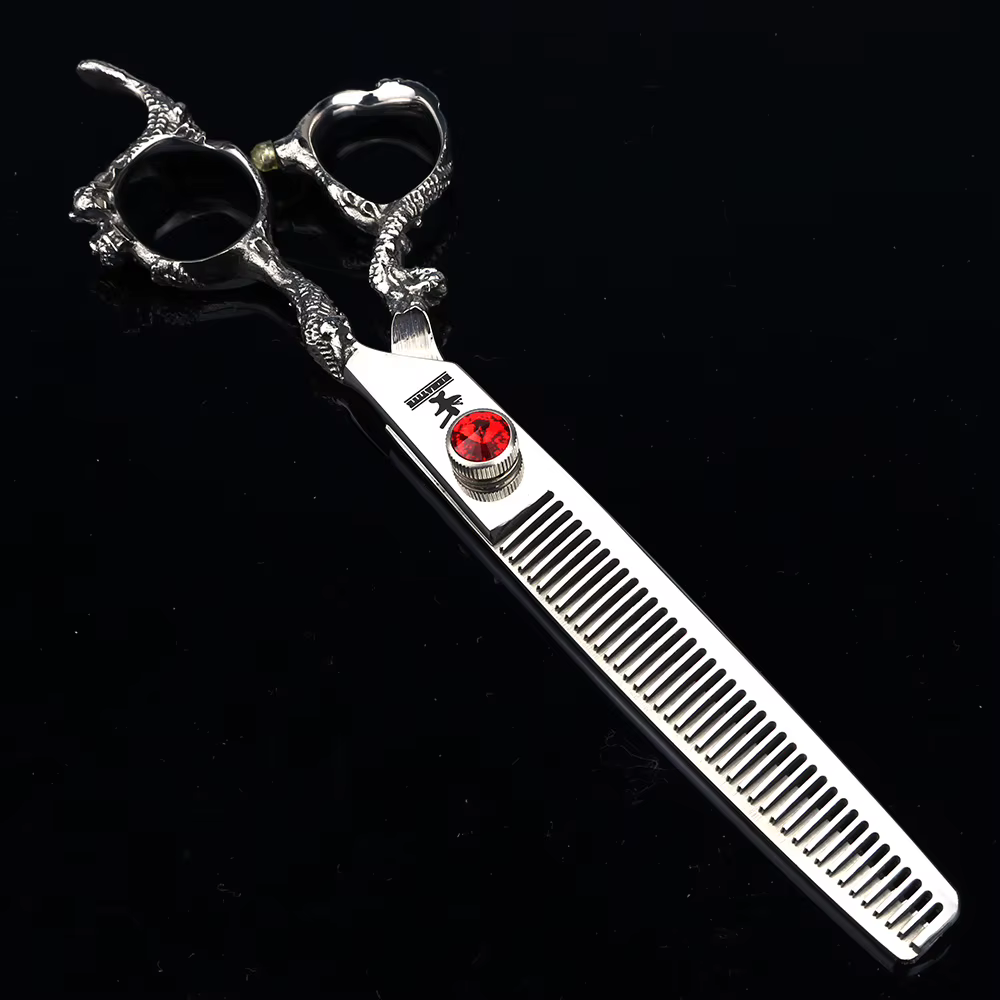 Ciseaux de barbier japonais en acier 440C, poignée Dragon 6 "7", ciseaux professionnels pour couper