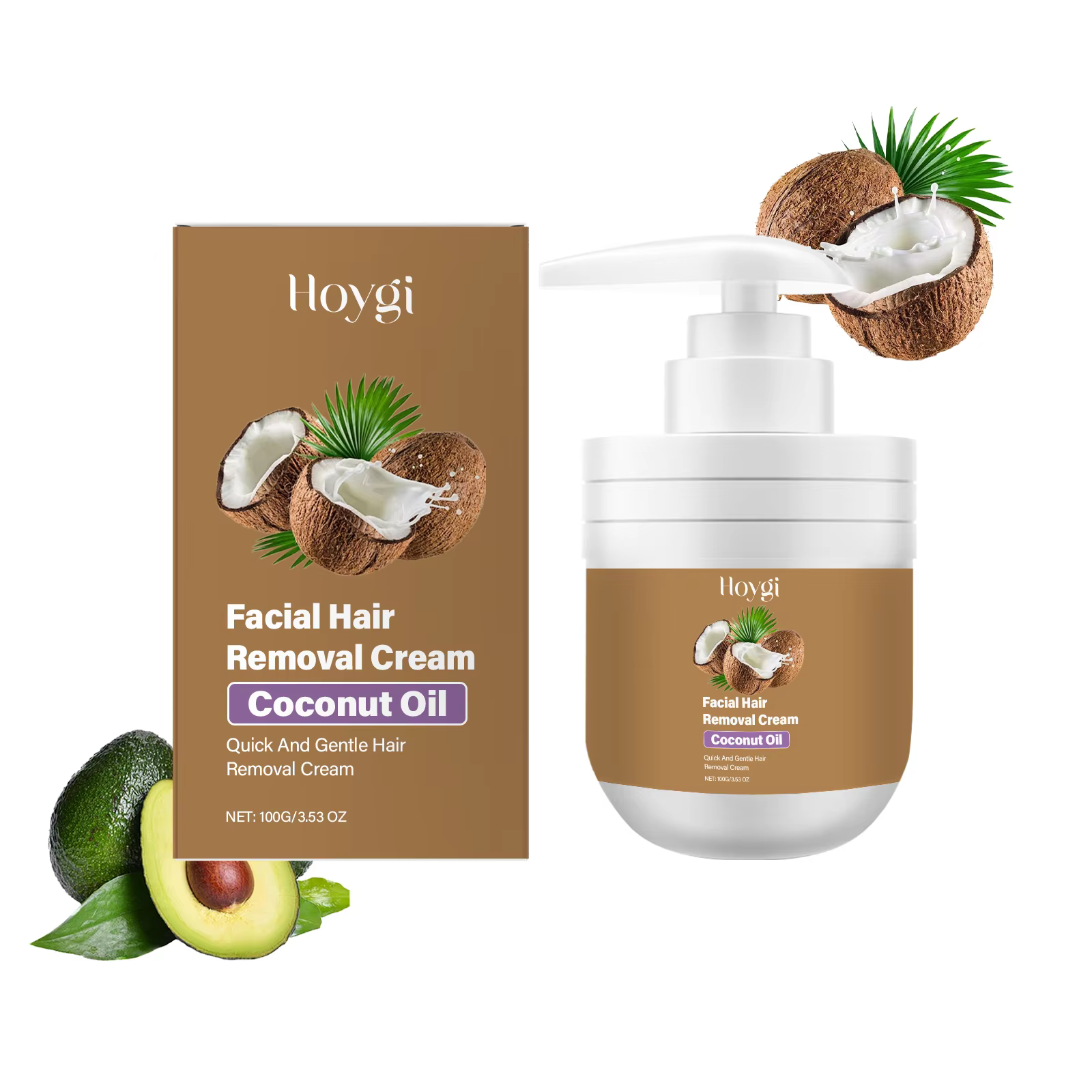 Crème dépilatoire à la noix de coco pour femmes et hommes, pour les poils des lèvres et du menton, d