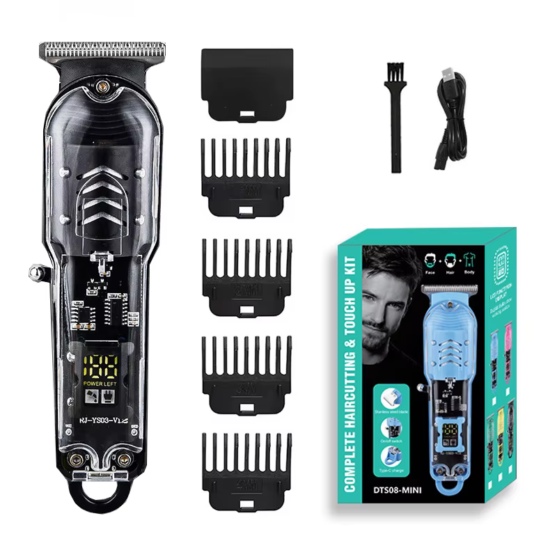 Tondeuses à cheveux professionnelles transparentes pour hommes, machine à couper les cheveux aste, t