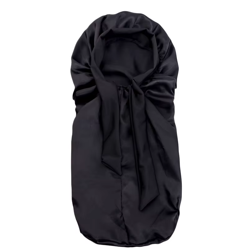 Bonnet de couchage en satin solide pour enfants, chaussettes longues pour filles, chapeau de nuit, i