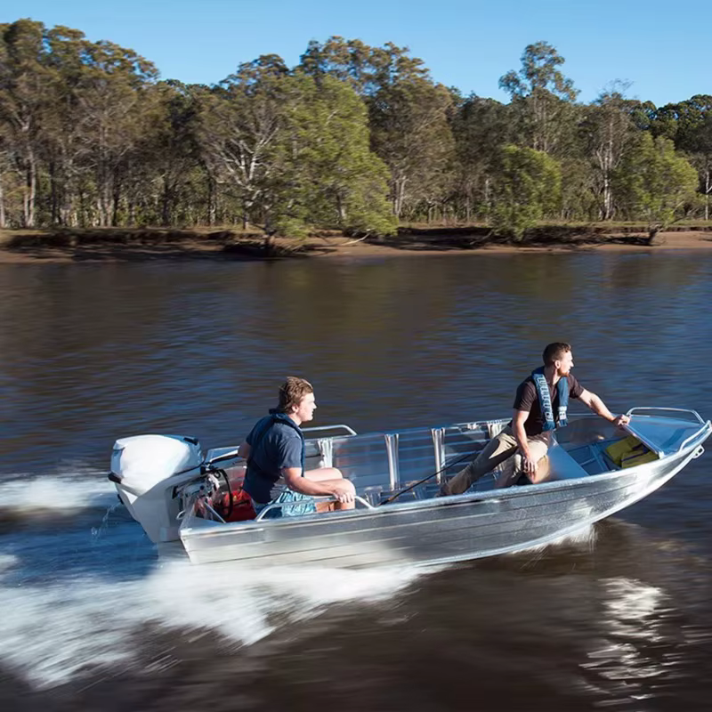 Bateau de pêche personnalisé à coque en aluminium à fond en V, avec moteur, tailles 10ft, 11ft, 12ft