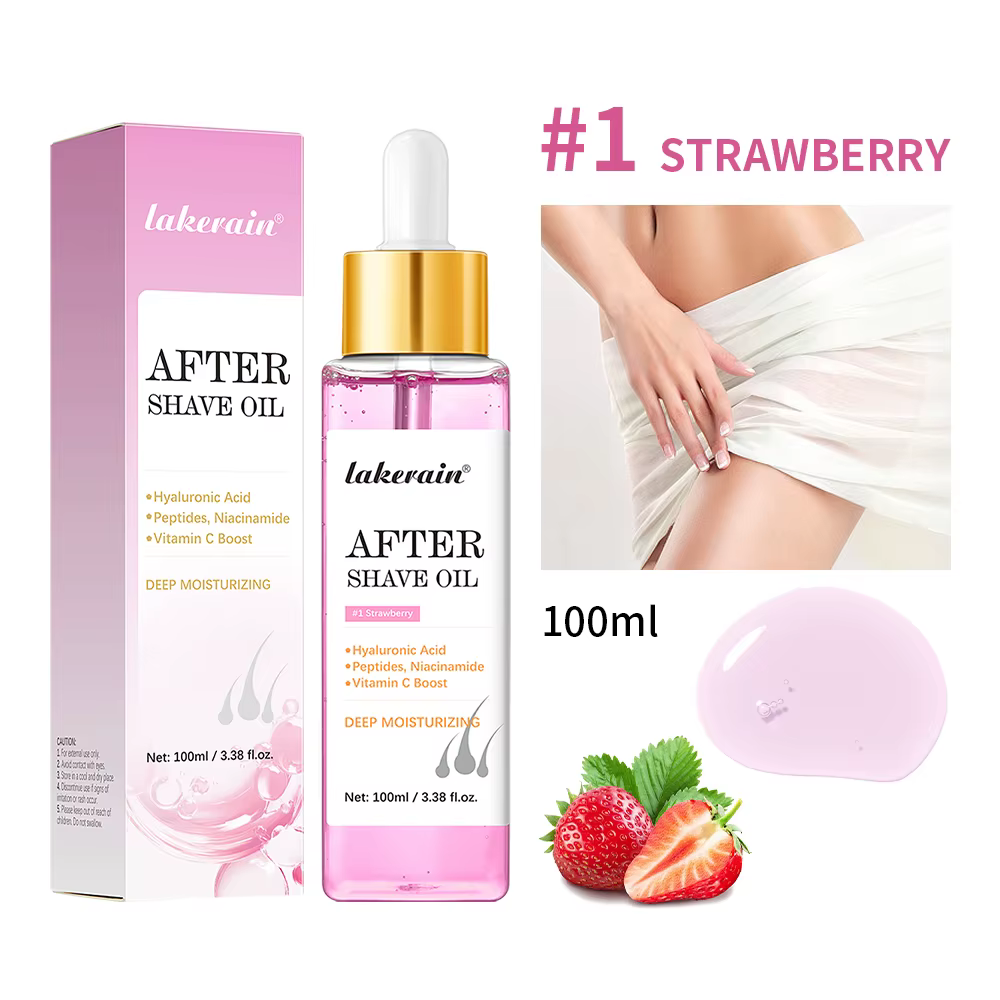 Huile après-rasage à la fraise et à la vanille pour une peau lisse, service doux après-rasage, pepti