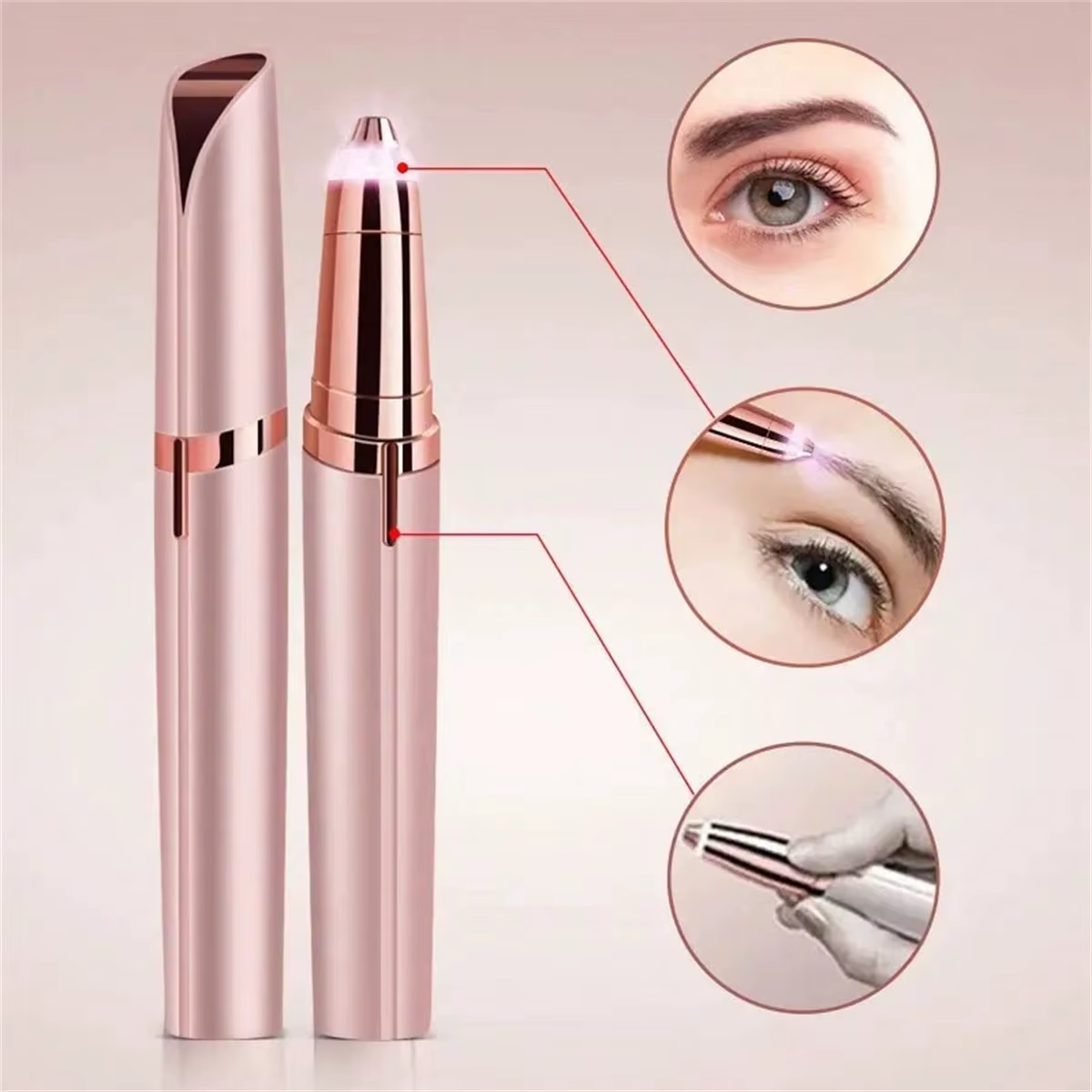 Épilateur Électrique Sourcils Sûr et Indolore, Mini Tondeuse et Façonneur de Sourcils Rechargeable U