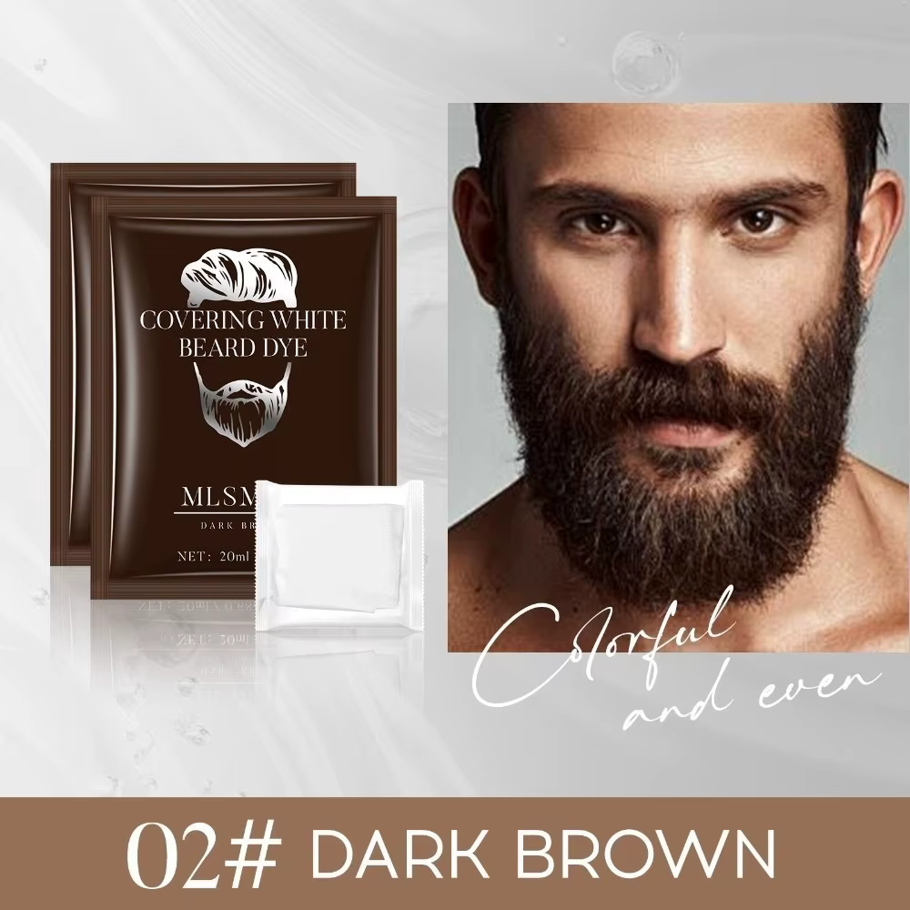 10 pièces/boîte Teinture pour barbe, coloration instantanée noire pour hommes, colorant DIY pour bar
