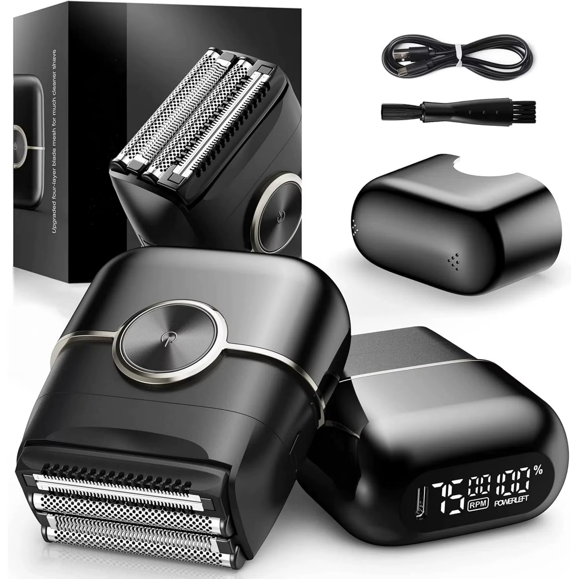 Sweker rasoir électrique pour hommes 4 lames tête flottante feuille rasoir étanche humide sec tondeu
