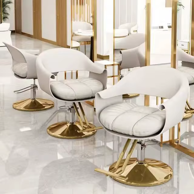 Chaise de Salon en cuir de luxe avec fonction rotative d'ascenseur léger chaise de shampoing inclina