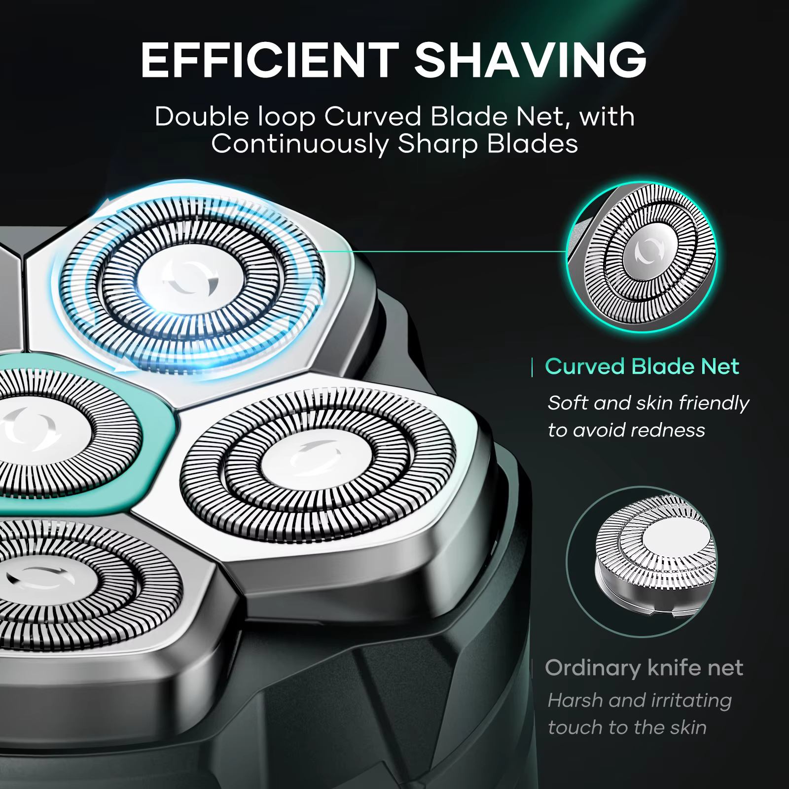 KENSEN 6D rasoir électrique flottant magnétique pour hommes tête humide/sèche rasoir tondeuse à chev