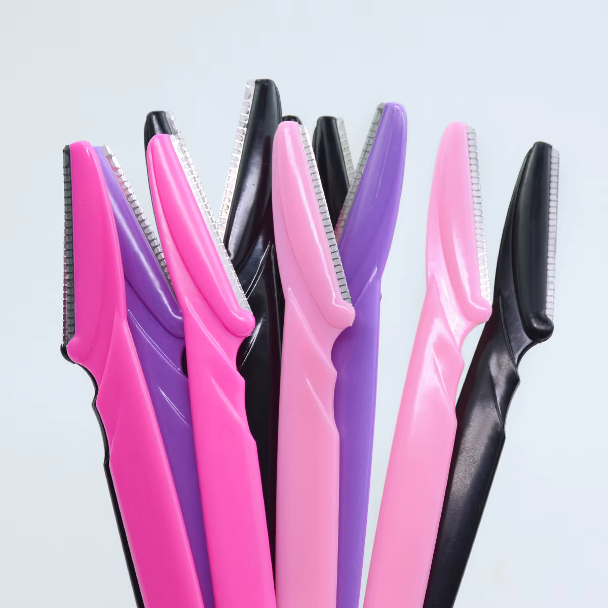 30 pièces/bouteille rasoirs à sourcils avec conteneur tondeuse à sourcils pour le visage dans étui é