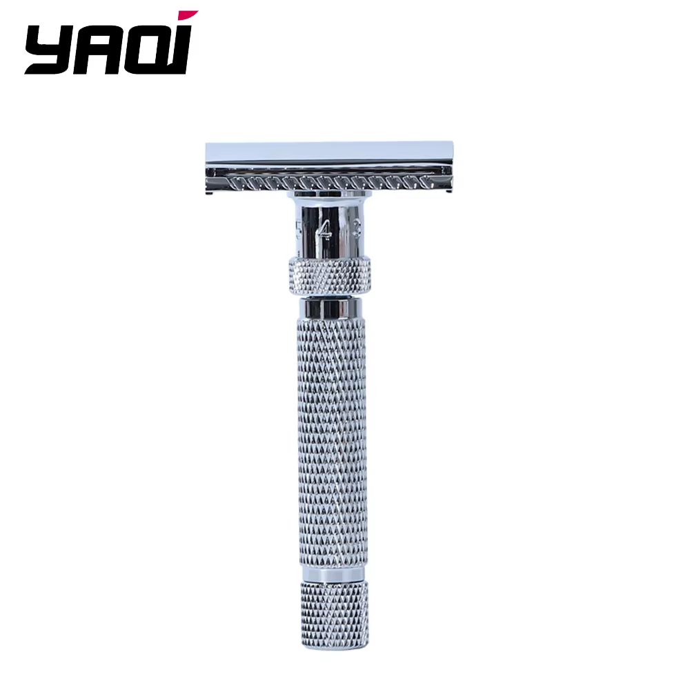 Yaqi – rasoir de sécurité pour hommes, ajustable, coupe finale, couleur chromée