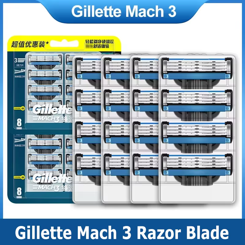 Gillette Mach 3 recharges de tête de rasoir cartouches avec bandes lubrifiées 3 couches lames de ras