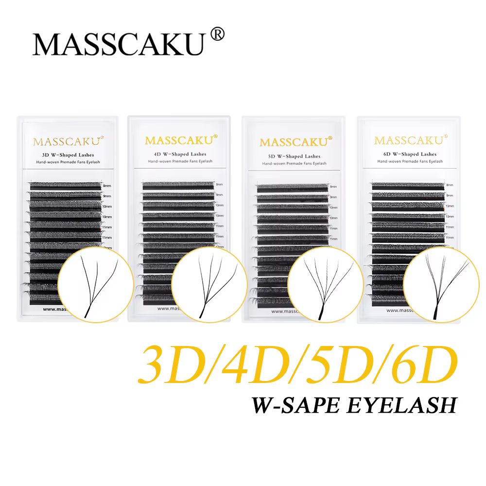 MASSCAKU 3D 6D 8D W forme cils vente en gros mondiale grappes de cils facile ventilateur Volume vapo