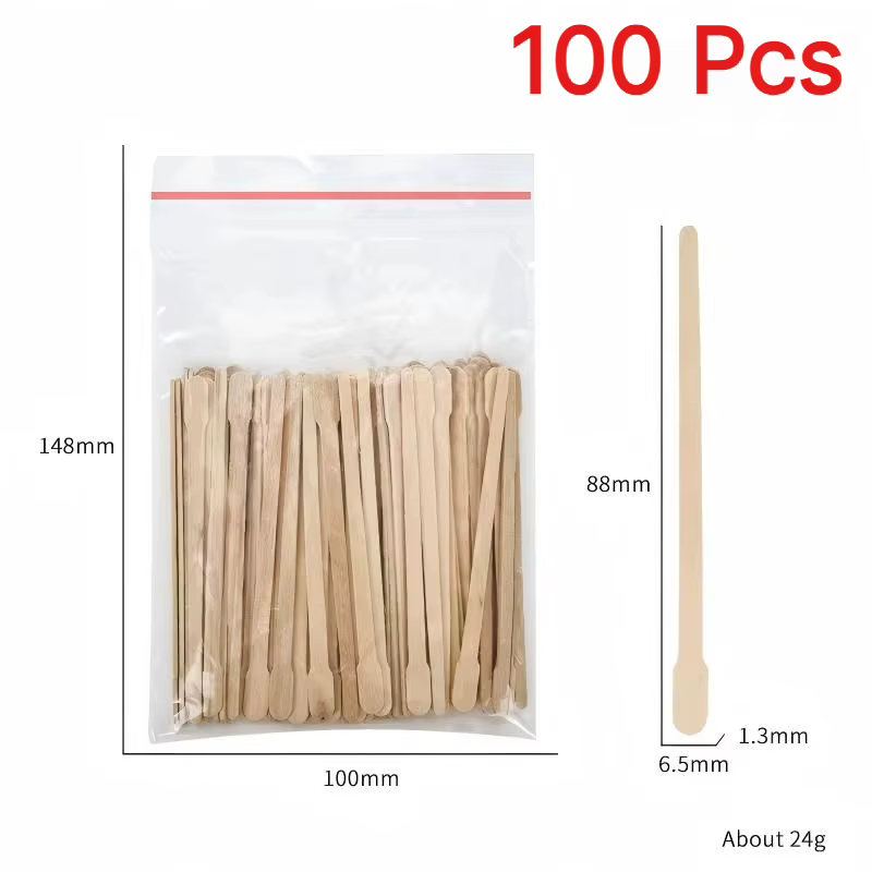 100/200 Bandes de cire dépilatoire pour sourcils, visage et corps, bâtonnets jetables avec manches e
