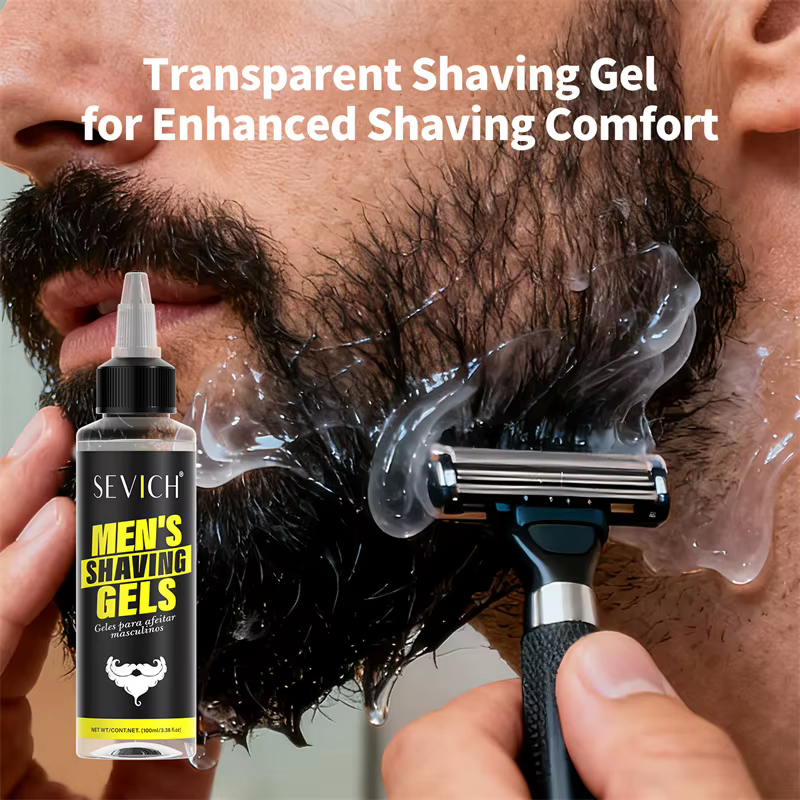 Crème à raser Gel à raser naturel hommes crème à raser Non irritante hydrater lisse Transparent barb