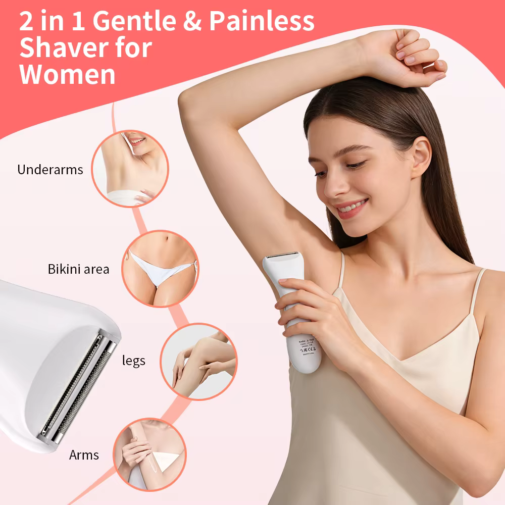 Rasoir électrique étanche pour femmes, rasoir électrique Portable humide et sec, avec tête à trois l