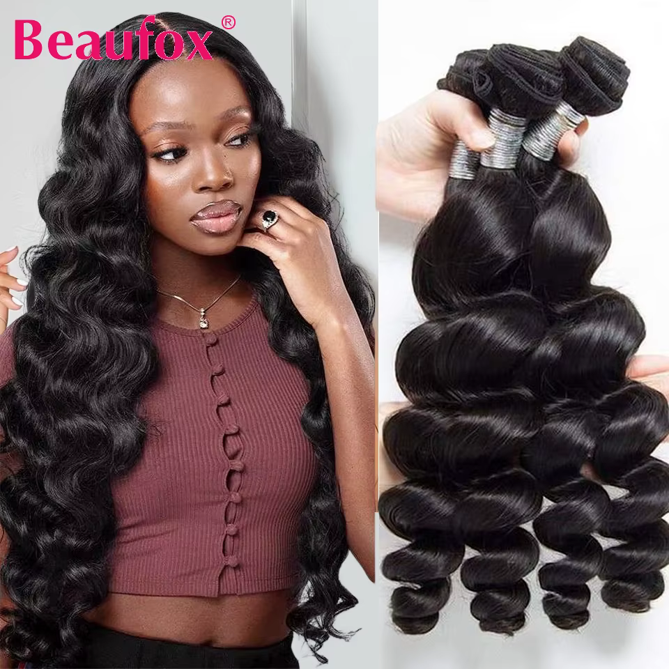 Beautorch-Tissage en Lot Brésilien Naturel Remy Noir Ondulé, Extension de Cheveux, 8 à 30 Pouces, Lo