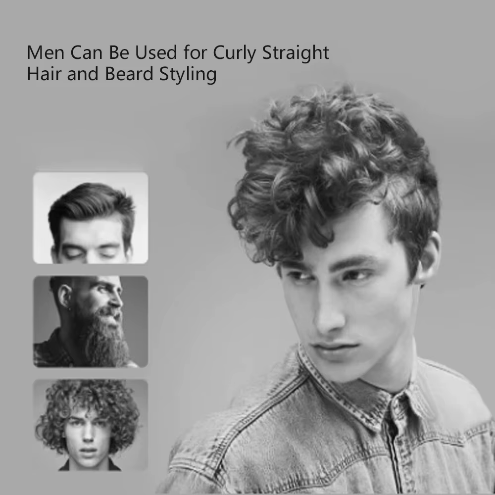 Mini fer à lisser et fer à boucler pour barbe et cheveux