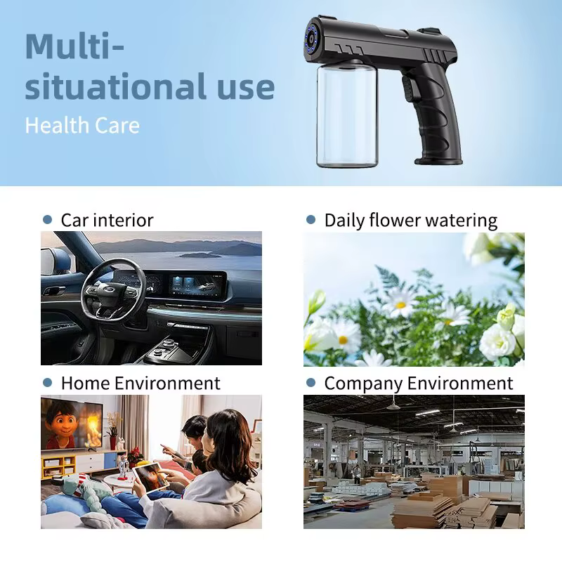 Bouteille de pulvérisation de barbier de 280ml, USB, Nano lumière bleue, vaporisateur de vapeur, bou