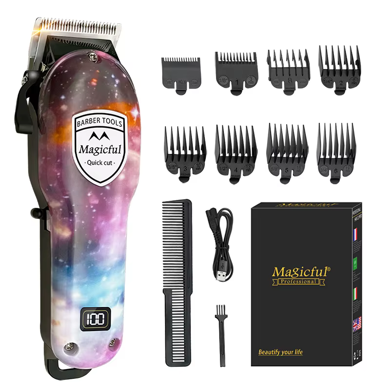 Magiccomparator-Tondeuse à cheveux électrique réglable pour homme, rasoir professionnel, batterie as