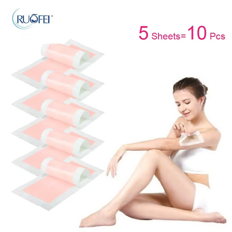 Lot de 10 bandes de cire dépilatoires en non-tissé pour le visage, les jambes et le maillot