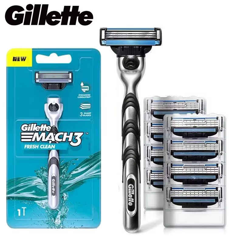 Rasoir Gillette MACH 3 pour homme, 3 lames, rasage rapide et lisse, rasoir manuel pour homme, rasoir