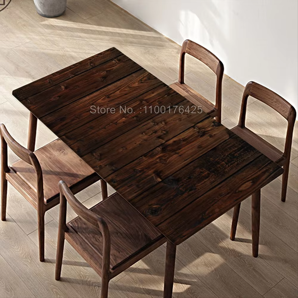 Nappe en bois avec bord rectangulaire, bande élastique imperméable, couverture de table, décoration 