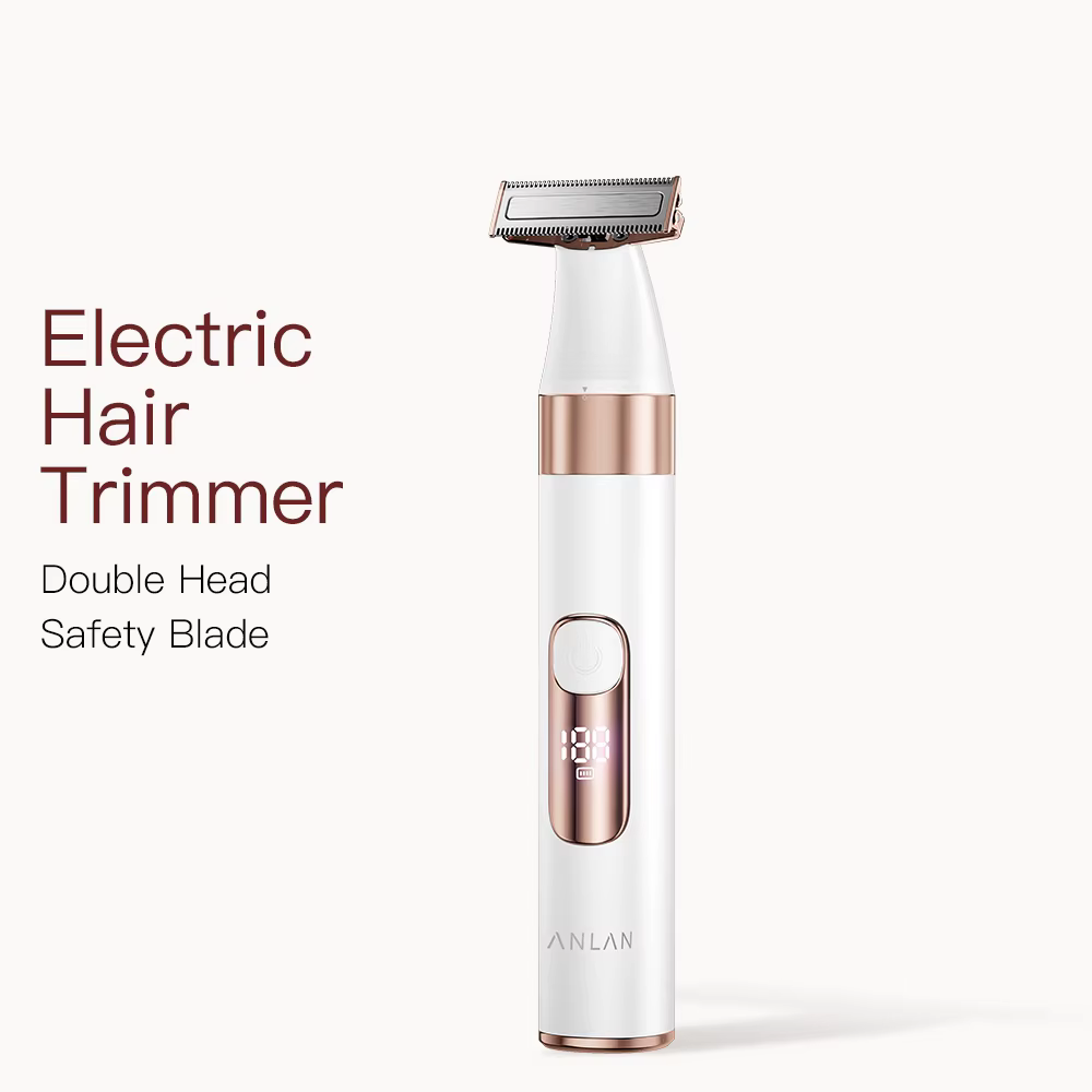 ANLAN Tondeuse électrique pour femmes Rasoir à double tête avec lame de sécurité pour aisselles, jam