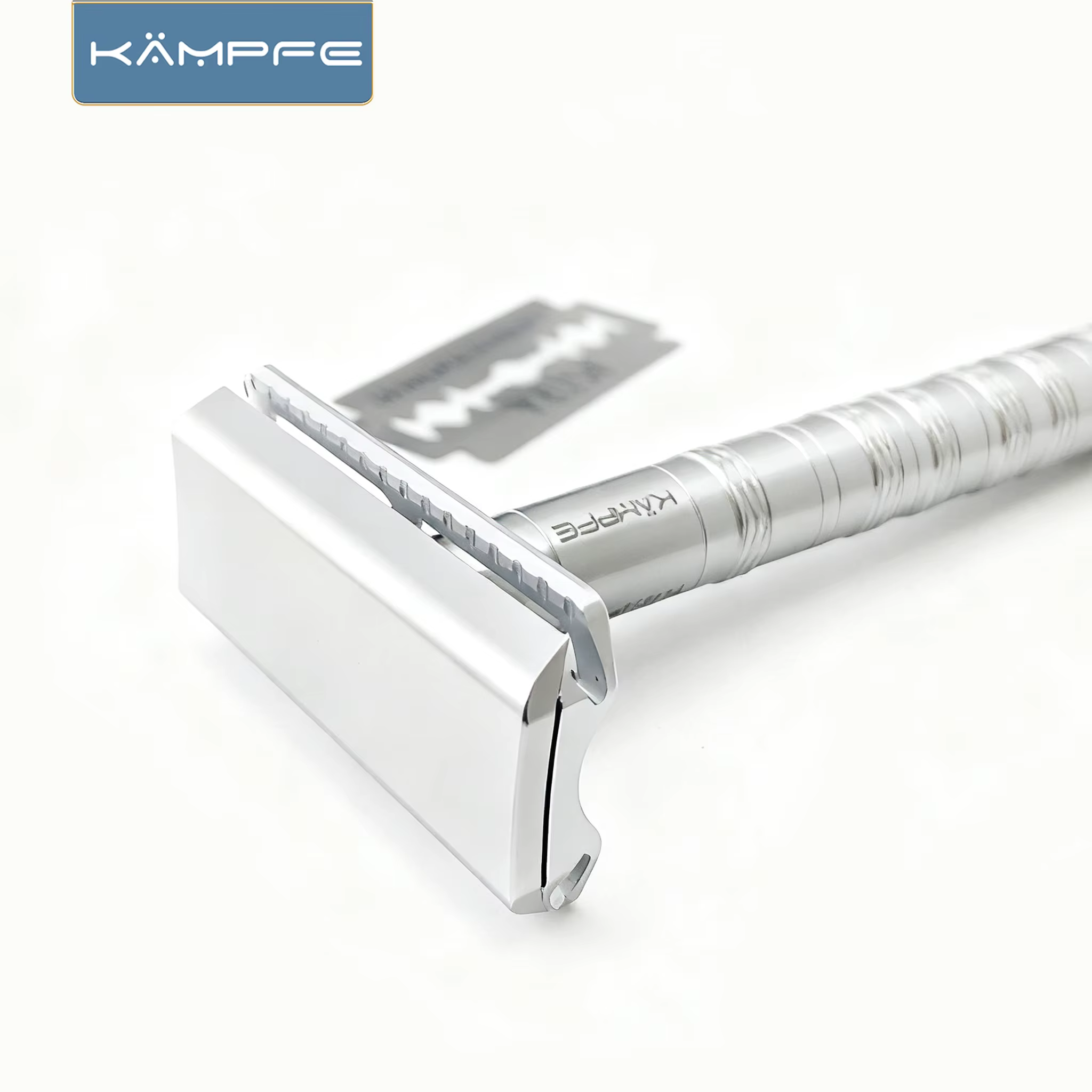 Rasoir de sécurité à double tranchant KAMPFE pour hommes, en aluminium, fabriqué avec un procédé CNC