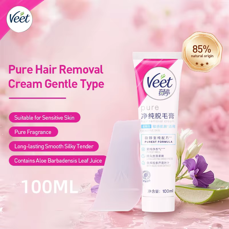 Veet crème d'épilation douce pour peaux sensibles crème d'épilation pure pour corps bras jambes 100M