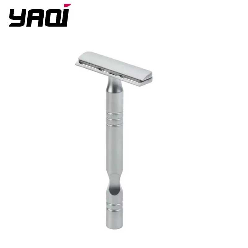 Vente flash ! Rasoir de sécurité pour homme YAQI Matte Chrome Color AC Blade Excalibur à lame simple