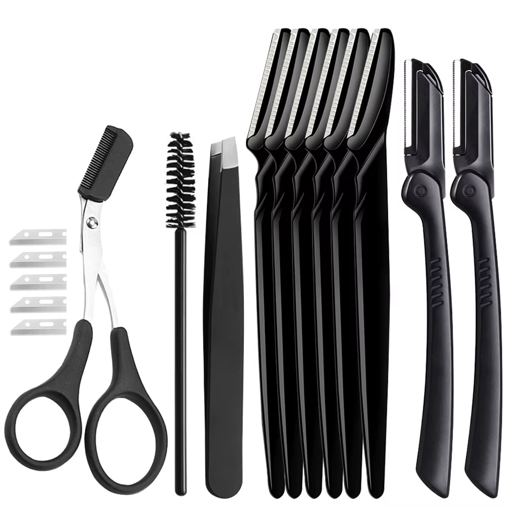 Rasoirs à sourcils pour femmes et hommes, rasoirs pour l'épilation du visage, 16 pièces, outil multi