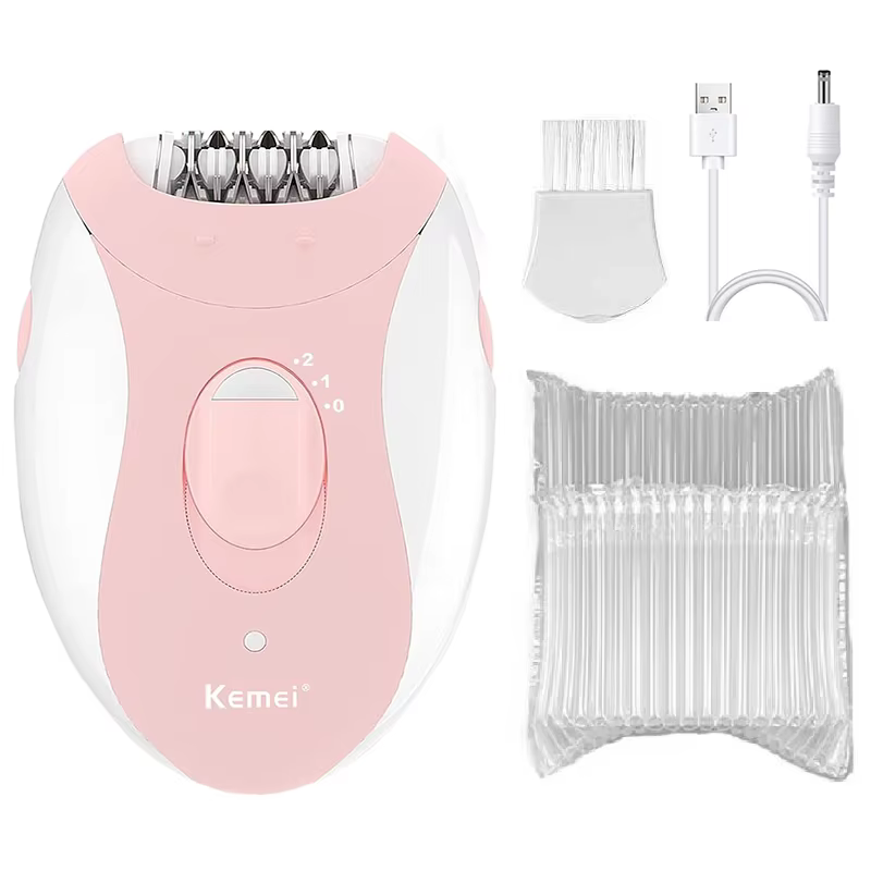 Épilateur rechargeable Kemei pour femmes, épilateur électrique pour le visage et le corps, tondeuse