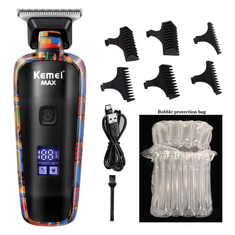 Kemei tondeuse à cheveux professionnelle pour hommes2 rasoir électrique pour barbe lame en T 0mm Mac
