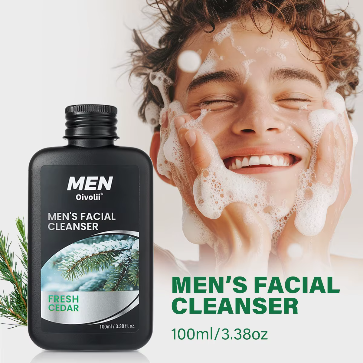 Ensemble de soins pour barbe EJW, shampoing pour barbe au bois de santal et après-shampoing sans rin