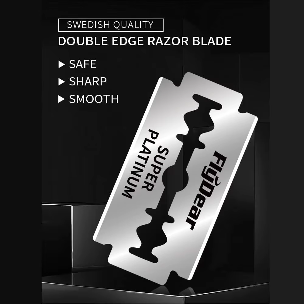 Rasoir à double face en acier inoxydable pour homme, lame tranchante, tondeuse à l'ancienne, adapté
