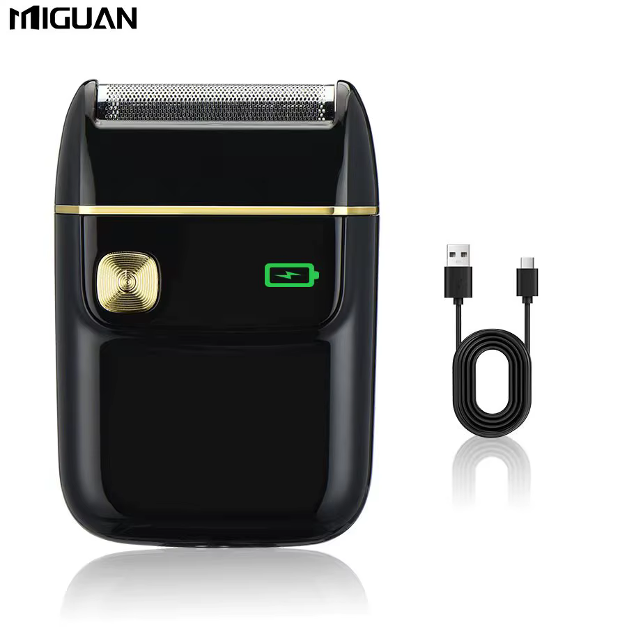 Rasoir électrique rechargeable par USB - Lames oscillantes, portable, grille remplaçable, noir - Uti
