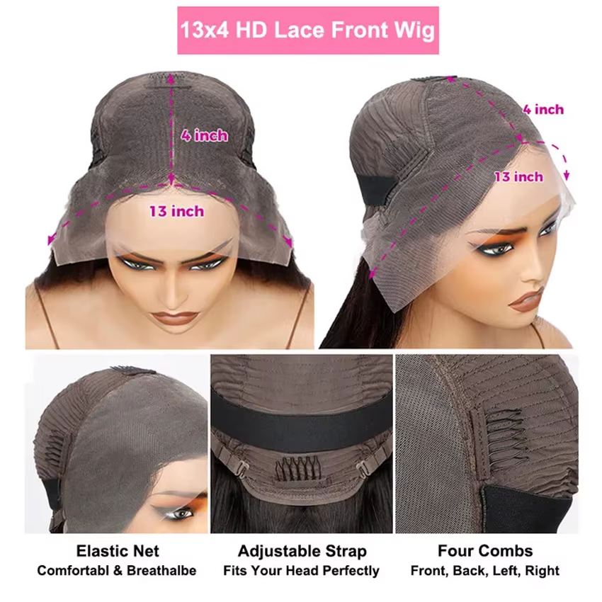 Perruque Bob Lace Front Wig Body Wave Naturelle, Cheveux Courts, 13x6, 13x6, Transparent, HD, Liquim
