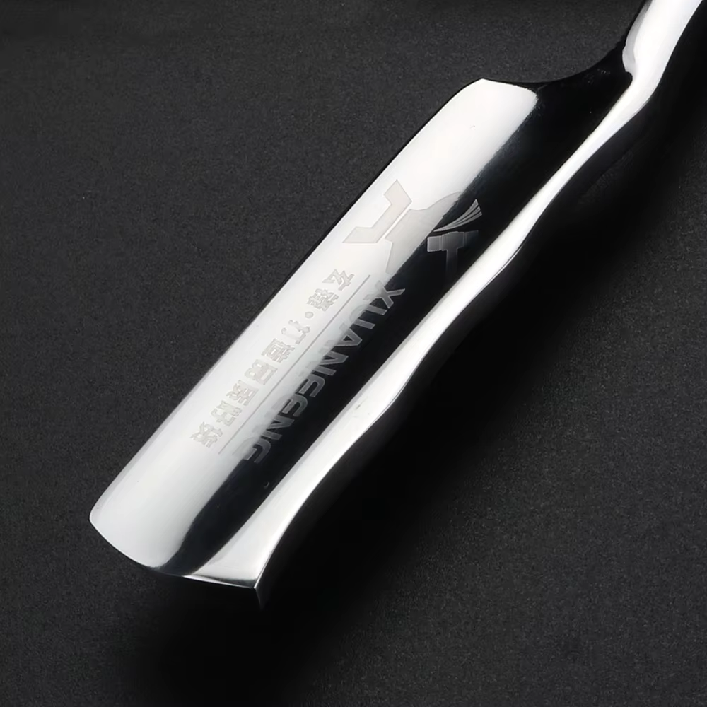 XUANFENG-Rasoir Pliant à Miroir en Acier pour Homme, Haute Dureté, Bord Droit Tranchant, 440C