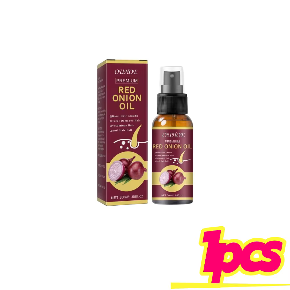 Spray d'huile essentielle d'oignon rouge pour les soins capillaires, Spray capillaire hydratant à l'