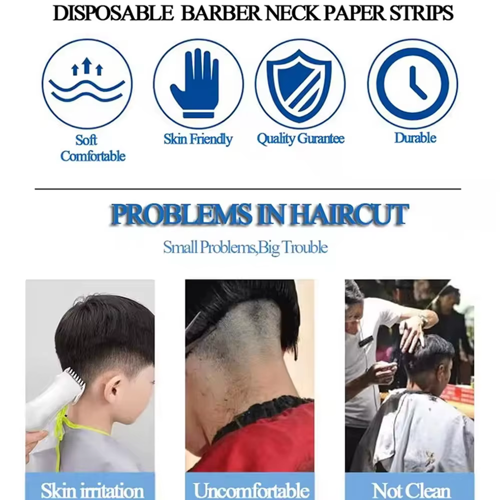 Professionnel cou papier noir Salon barbier coiffeur rouleau coupe pansement coiffure collier access