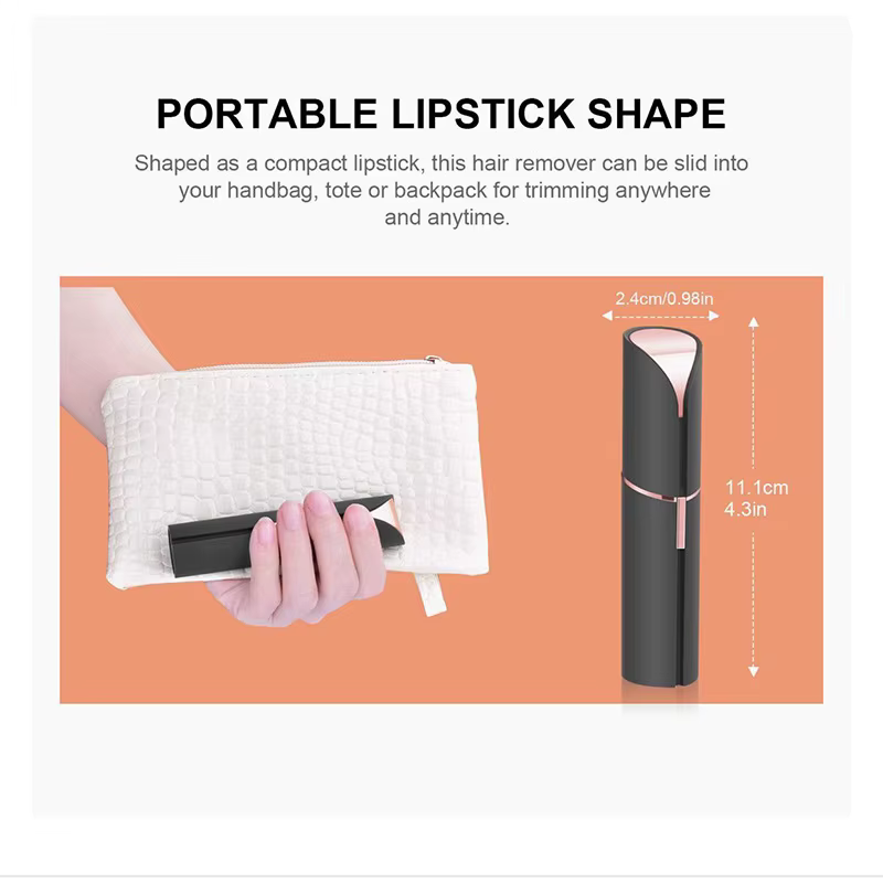 Épilateur électrique Portable en forme de rouge à lèvres pour femmes, indolore et efficace, outil de