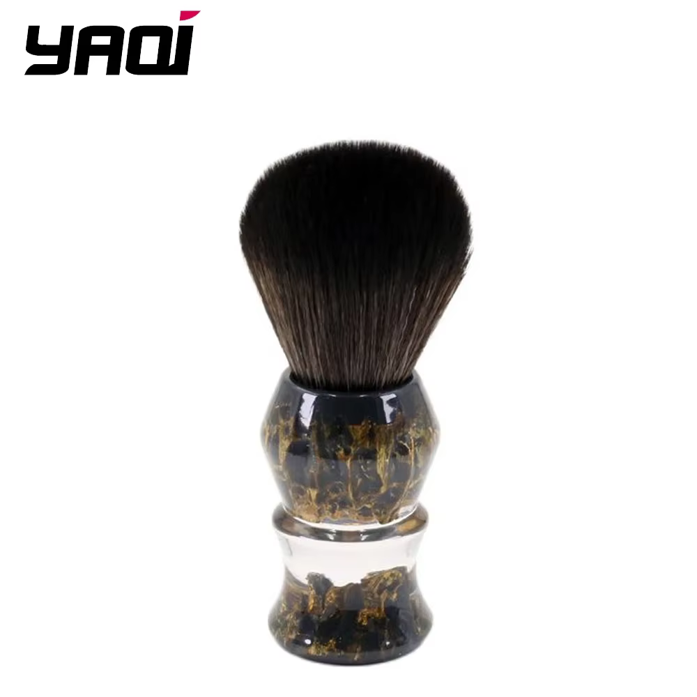 YAQI DEEP STONES 24mm cheveux synthétiques résine poignée hommes brosse de rasage humide fournir une