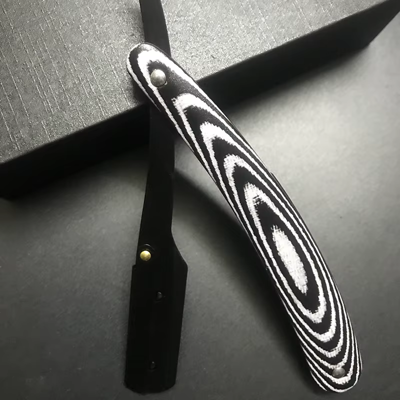 Rasoir de barbier professionnel 3 couleurs, rasoir manuel à lame droite en plastique et acier inoxyd