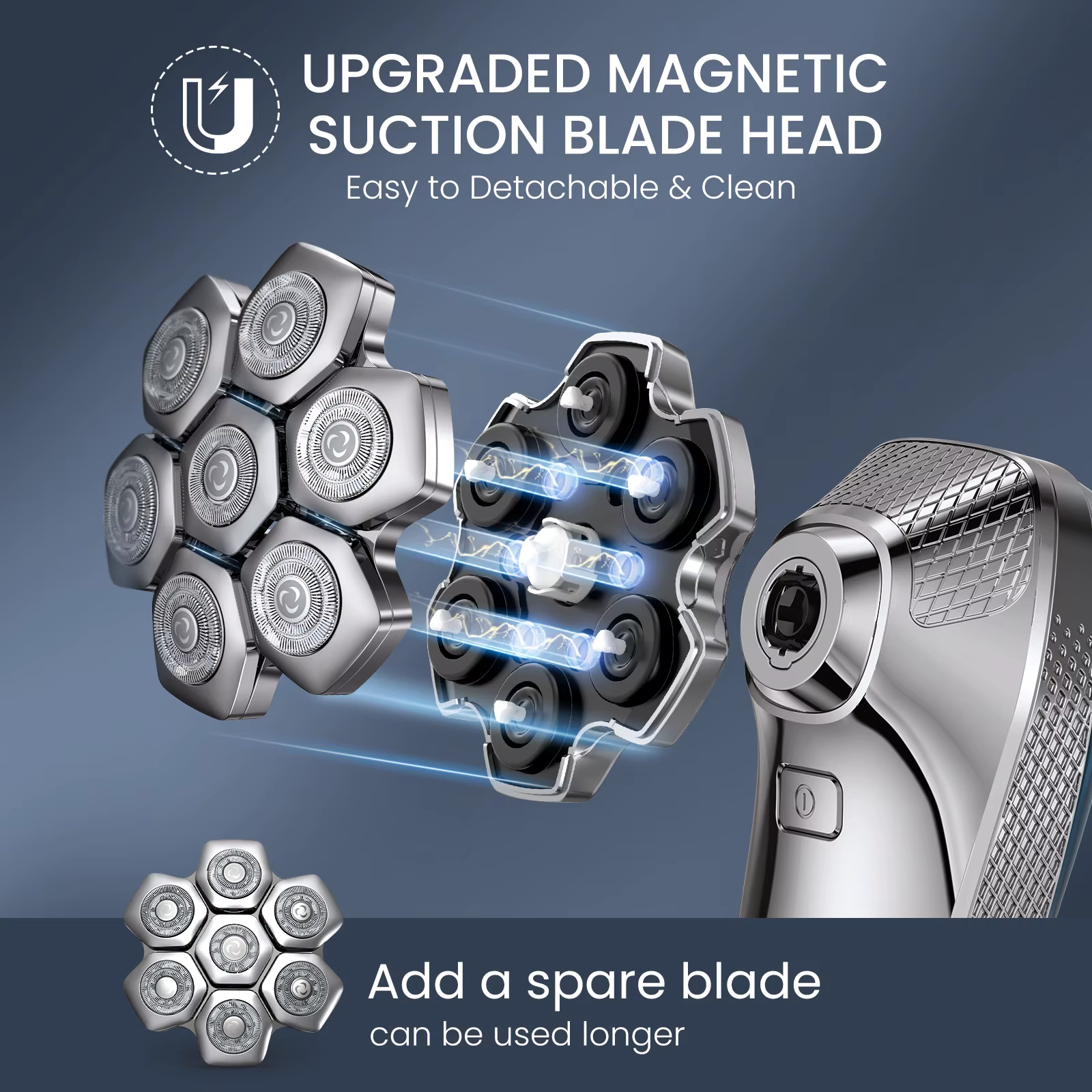 Kensen S18 rasoir électrique pour hommes Rechargeable 7D coupe flottante magnétique 5 en 1 rasoir to