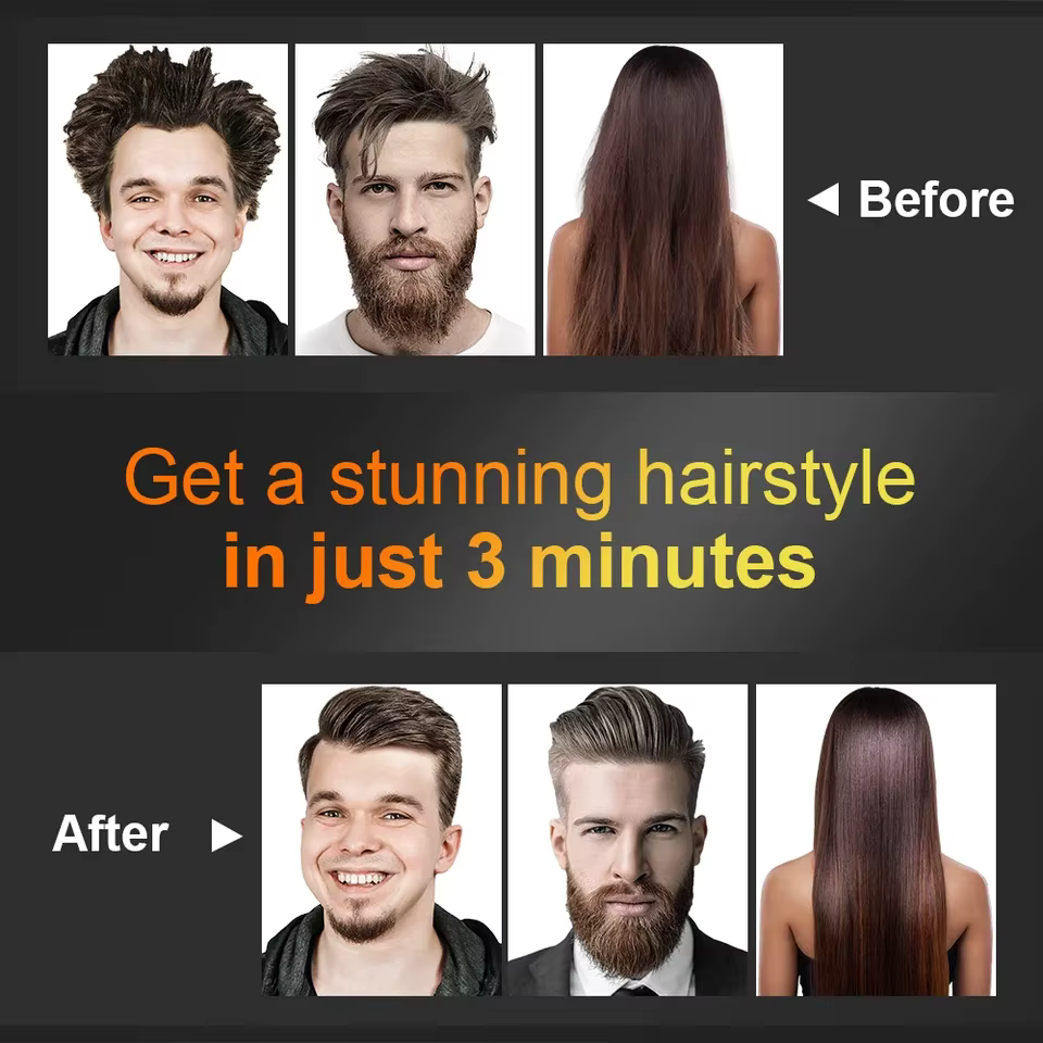 Peigne à barbe électrique, brosse à lisser, brosses à cheveux chaudes, anti-brûlure, brosse à lisser