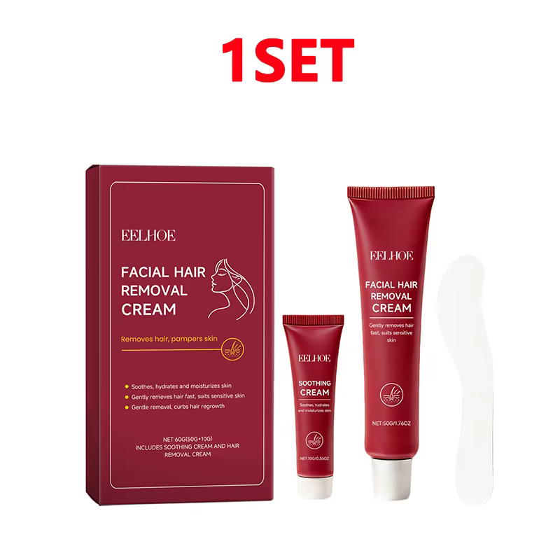 Crème dépilatoire pour le visage, sans douleur, douce, non irritante, formule nourrissante, soin lis