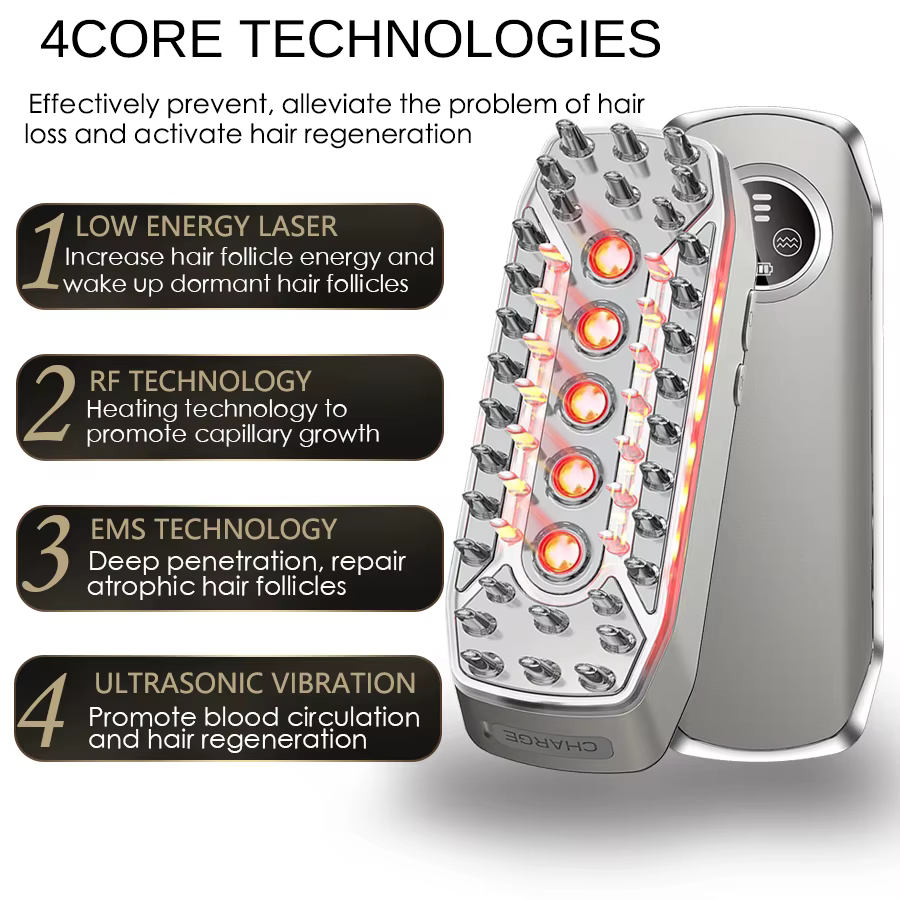 Peigne laser pour la croissance des cheveux, peigne électrique pour la croissance des cheveux, trait