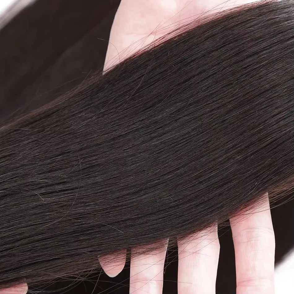 Bundles de tissage de cheveux humains brésiliens noirs naturels, extensions de cheveux raides, doubl